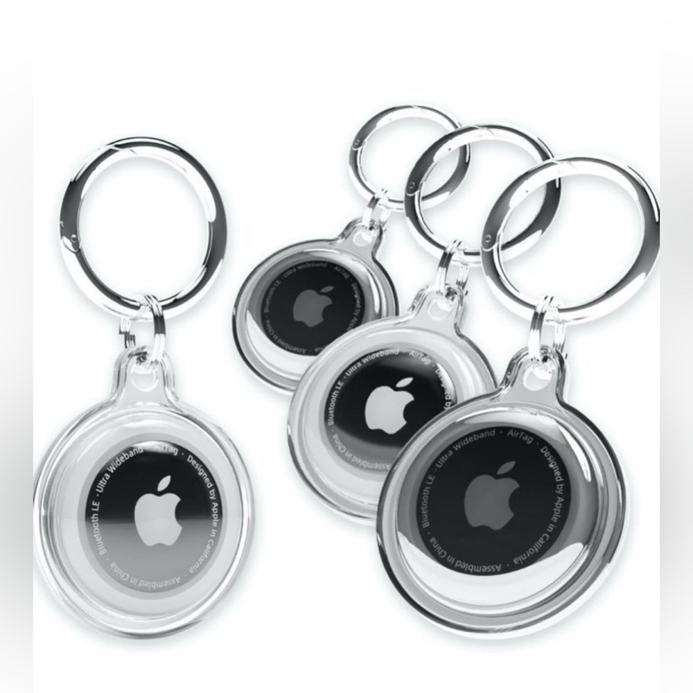 4 AirTag Waterproof Protective Cases - 2 black and 2 clear
